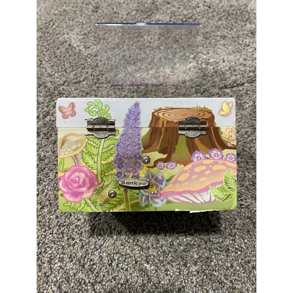 Discovery Kids Musical Jewelry Box Girls OS Green Fair Ballerina Floral Garden